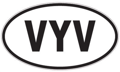 VYV - 3 Letter Initials Oval Magnet