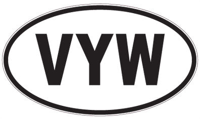 VYW - 3 Letter Initials Oval Magnet
