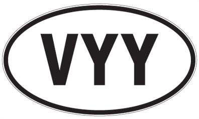 VYY - 3 Letter Initials Oval Magnet