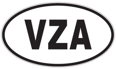 VZA - 3 Letter Initials Oval Magnet