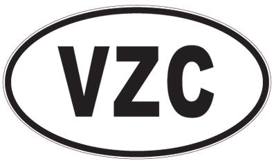 VZC - 3 Letter Initials Oval Magnet