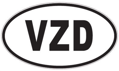 VZD - 3 Letter Initials Oval Magnet