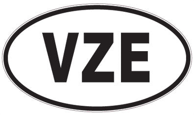 VZE - 3 Letter Initials Oval Magnet