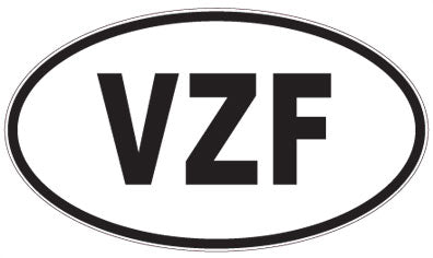 VZF - 3 Letter Initials Oval Magnet