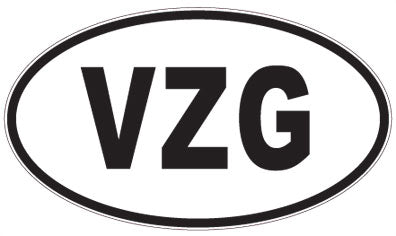 VZG - 3 Letter Initials Oval Magnet