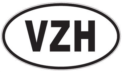 VZH - 3 Letter Initials Oval Magnet
