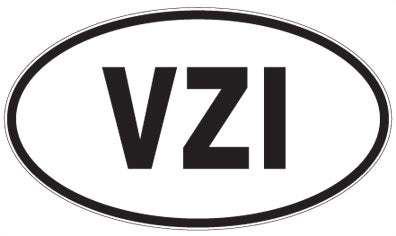 VZI - 3 Letter Initials Oval Magnet