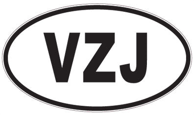 VZJ - 3 Letter Initials Oval Magnet