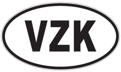 VZK - 3 Letter Initials Oval Magnet