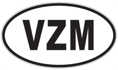 VZM - 3 Letter Initials Oval Magnet