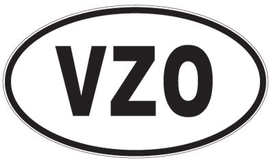 VZO - 3 Letter Initials Oval Magnet