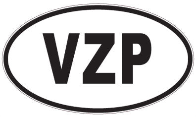 VZP - 3 Letter Initials Oval Magnet