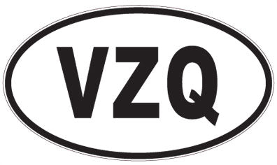 VZQ - 3 Letter Initials Oval Magnet