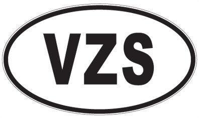 VZS - 3 Letter Initials Oval Magnet