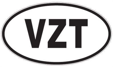 VZT - 3 Letter Initials Oval Magnet