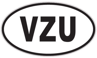 VZU - 3 Letter Initials Oval Magnet