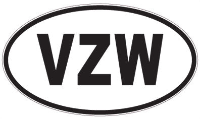 VZW - 3 Letter Initials Oval Magnet