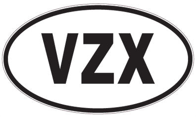 VZX - 3 Letter Initials Oval Magnet