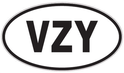 VZY - 3 Letter Initials Oval Magnet