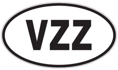 VZZ - 3 Letter Initials Oval Magnet