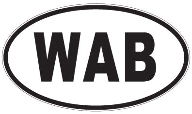 WAB - 3 Letter Initials Oval Magnet