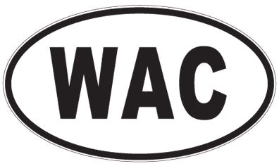 WAC - 3 Letter Initials Oval Magnet