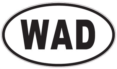 WAD - 3 Letter Initials Oval Magnet