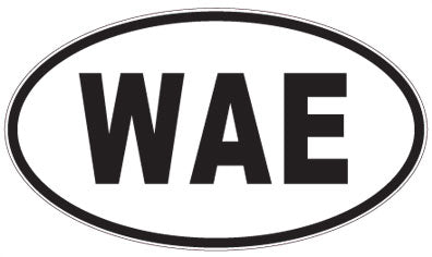 WAE - 3 Letter Initials Oval Magnet