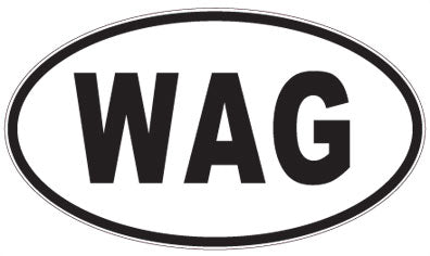WAG - 3 Letter Initials Oval Magnet