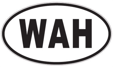 WAH - 3 Letter Initials Oval Magnet
