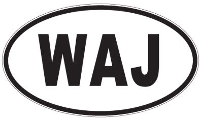 WAJ - 3 Letter Initials Oval Magnet