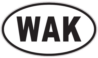 WAK - 3 Letter Initials Oval Magnet
