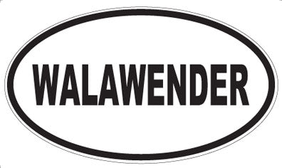 WALAWENDER - Oval Sticker