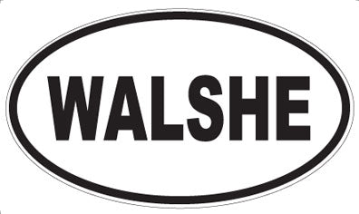 WALSHE - Oval Sticker