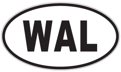 WAL - 3 Letter Initials Oval Magnet