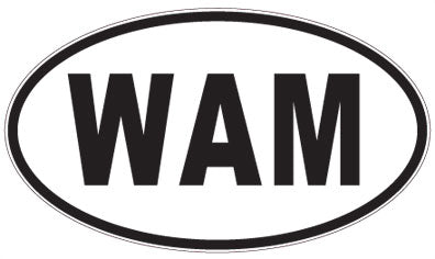 WAM - 3 Letter Initials Oval Magnet