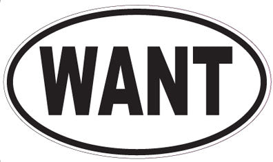 WANT - Oval Sticker