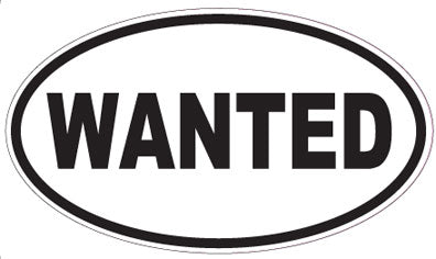 WANTED - Oval Sticker