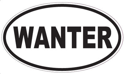 WANTER - Oval Sticker