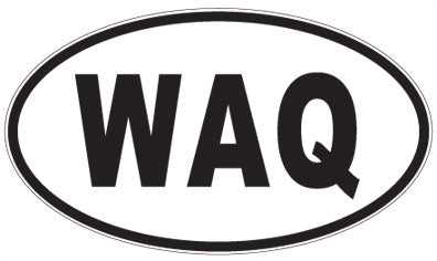 WAQ - 3 Letter Initials Oval Magnet
