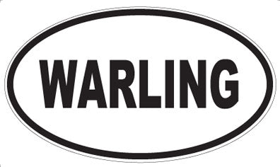 WARLING - Oval Sticker