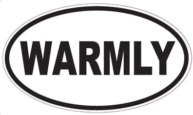 WARMLY - Oval Sticker