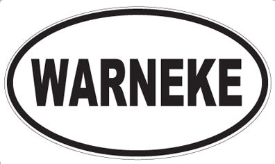 WARNEKE - Oval Sticker
