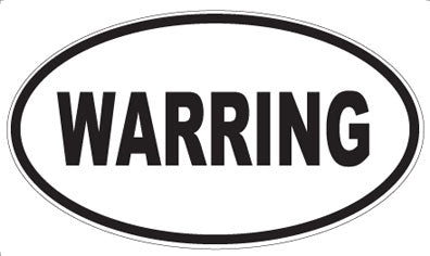 WARRING - Oval Sticker