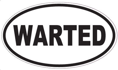 WARTED - Oval Sticker