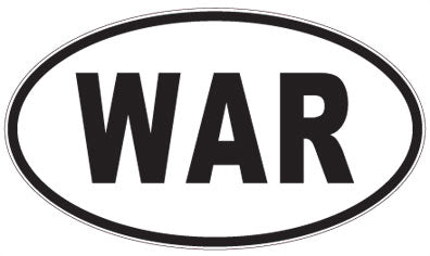 WAR - 3 Letter Initials Oval Magnet