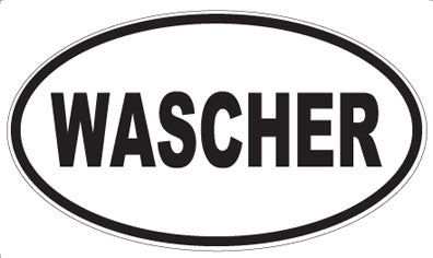 WASCHER - Oval Sticker