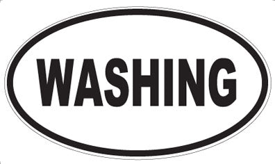 WASHING - Oval Sticker