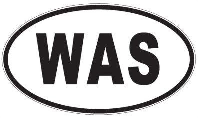 WAS - 3 Letter Initials Oval Magnet