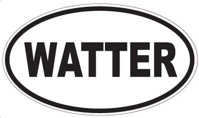 WATTER - Oval Sticker